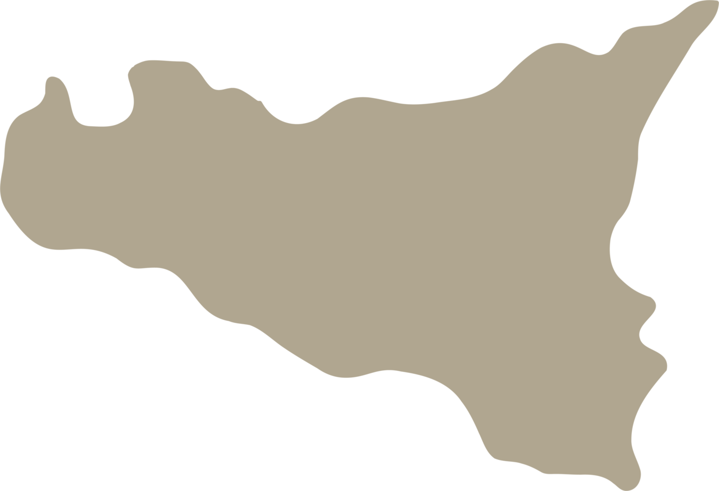 doodle freehand drawing of sicily island map. png
