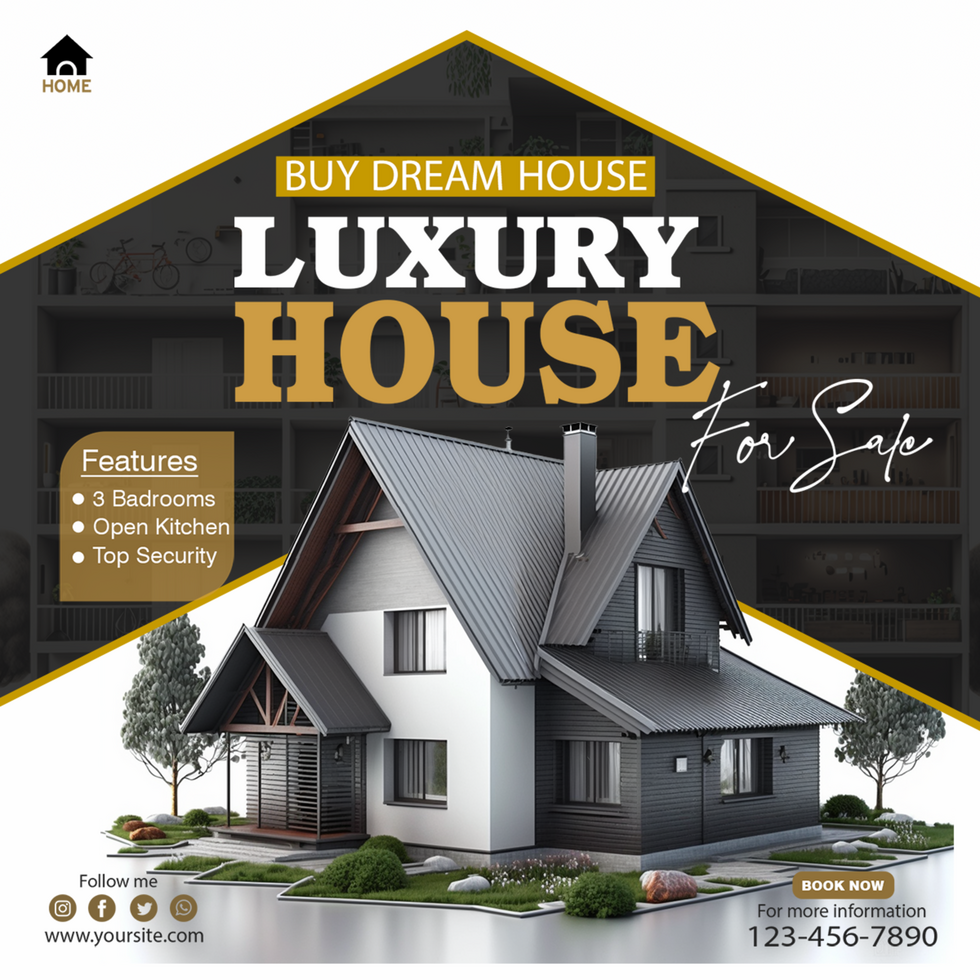 Real estate house property instagram post or square web banner template psd