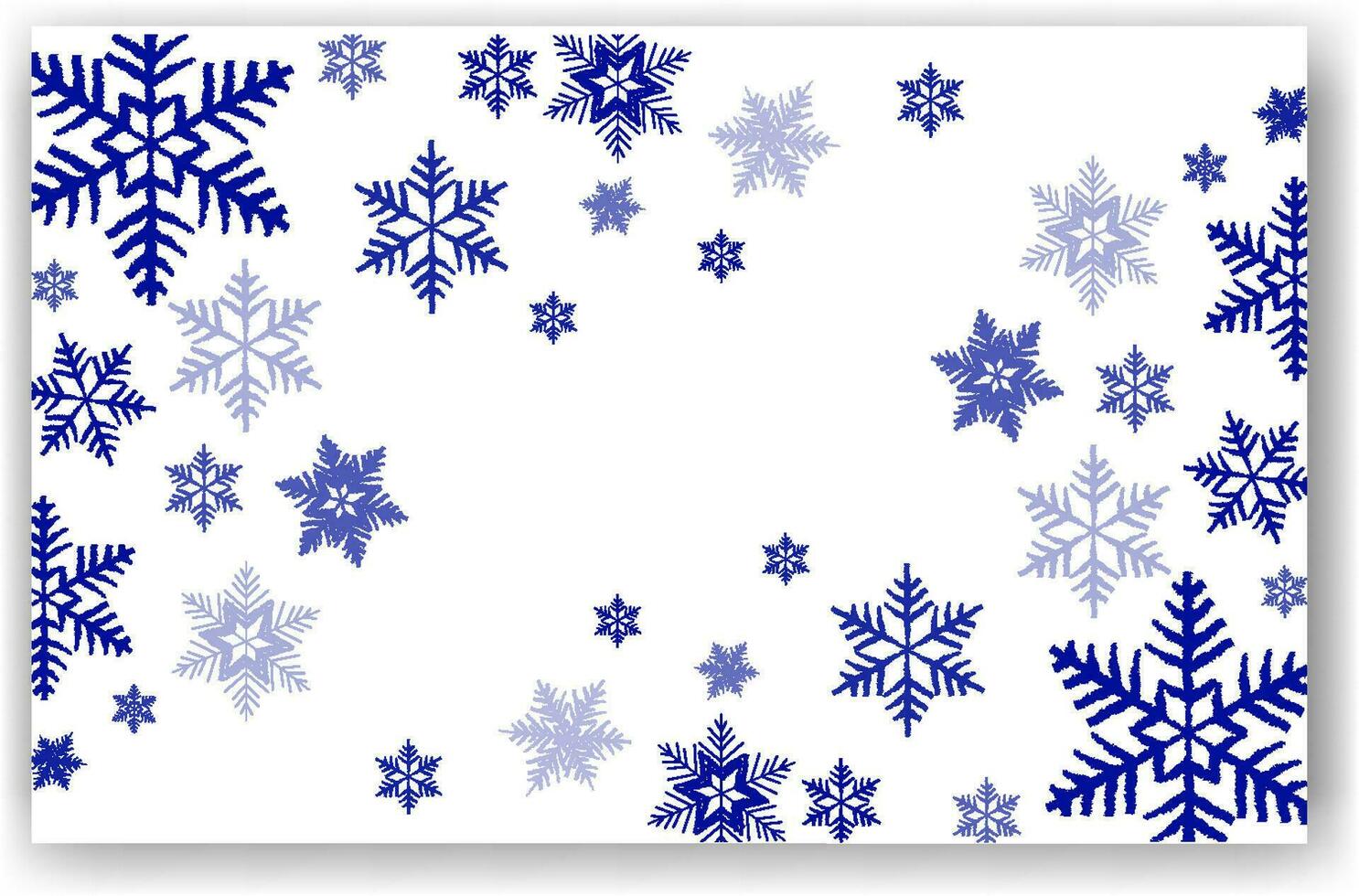 Beautiful falling snowflakes, wallpaper, background with copy space. Winter dust ice particles. Snowfall, blue background. Winter snowflakes. January, december, february theme. Snow hurricane scenery vector