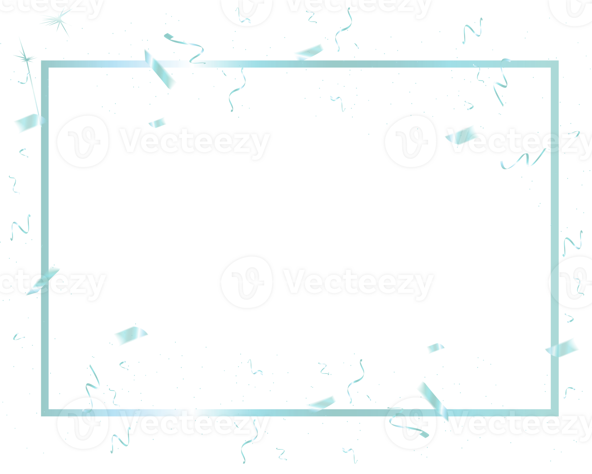 Baby blue border transparent background for party, New Year, Christmas