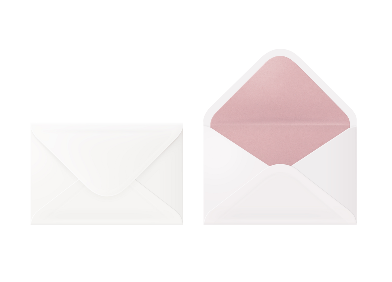 White and pink envelope by environmental materials for postage mail on transparent background png