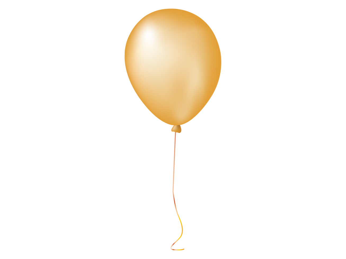 Isolated single gradient orange gathering event air balloon on transparent background png
