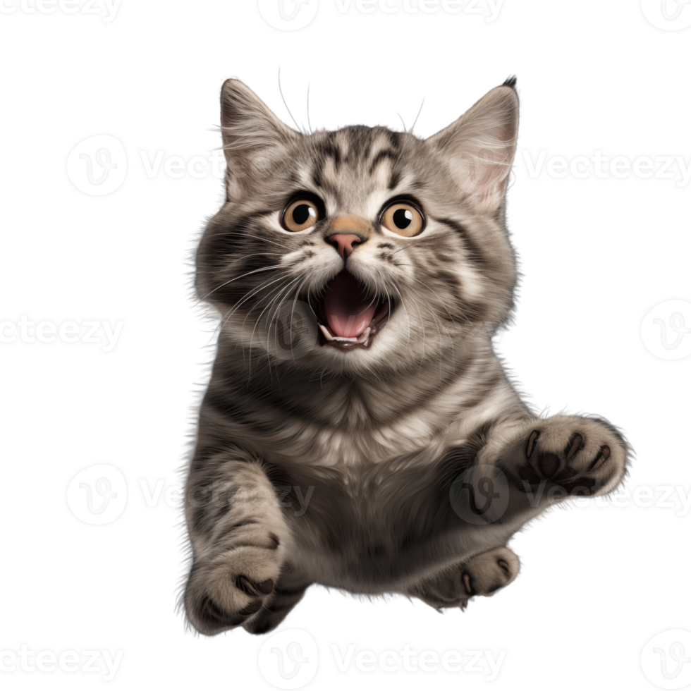 Cute playful and adroable cat transparent background AI Generative png