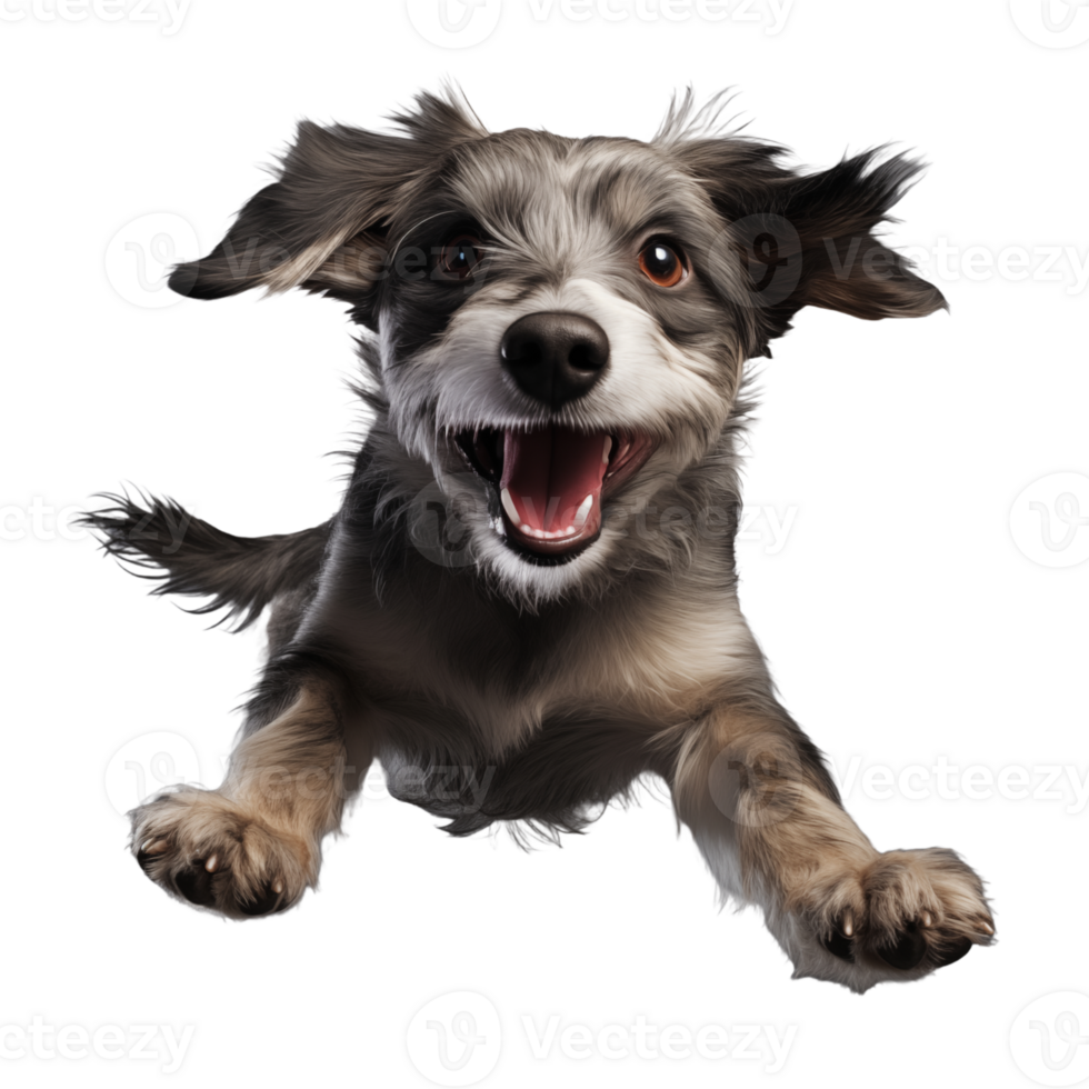 Cute playful and adroable dog transparent background AI Generative png