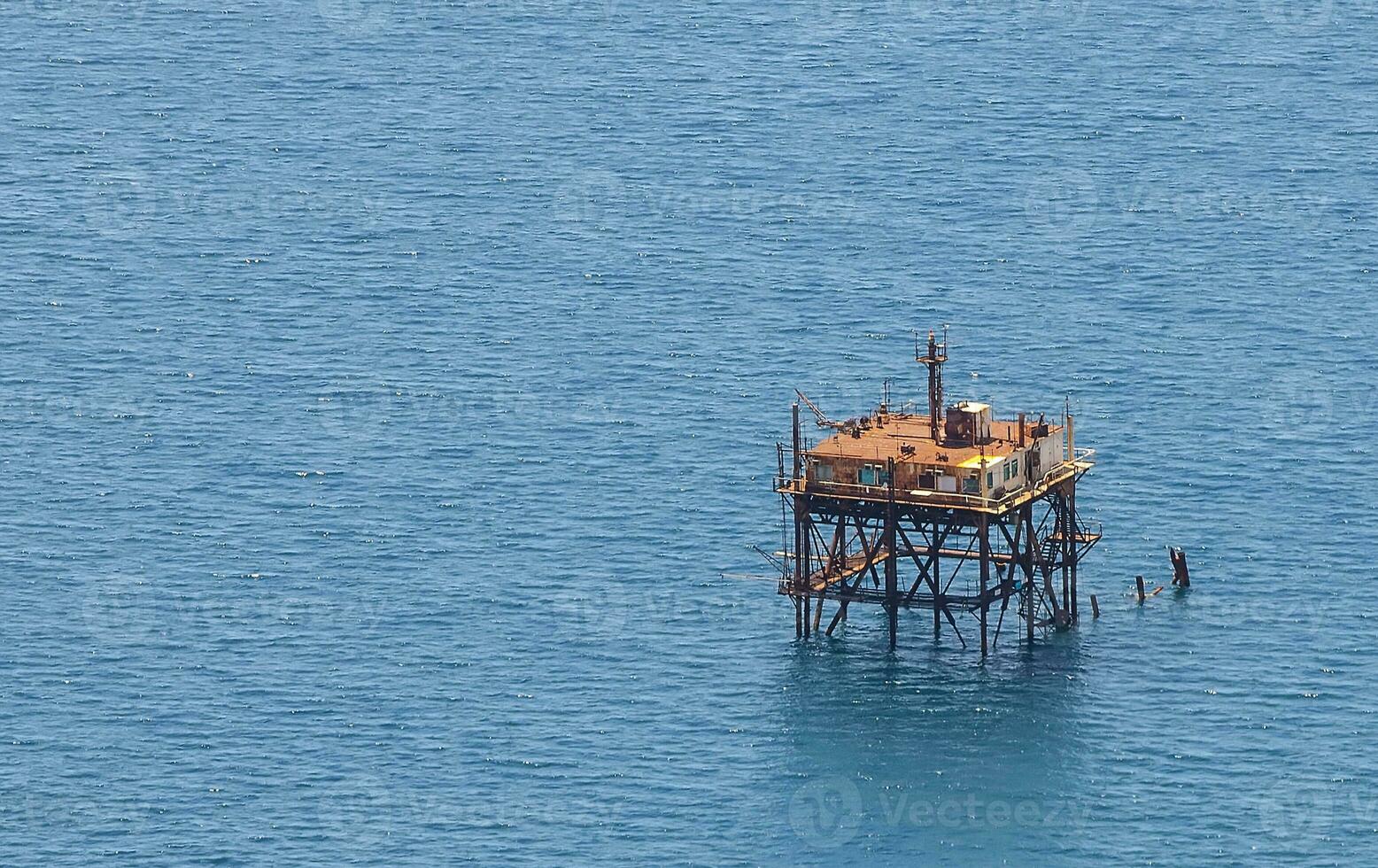 Selective focus. Black Sea science platform, drilling and exploration photo