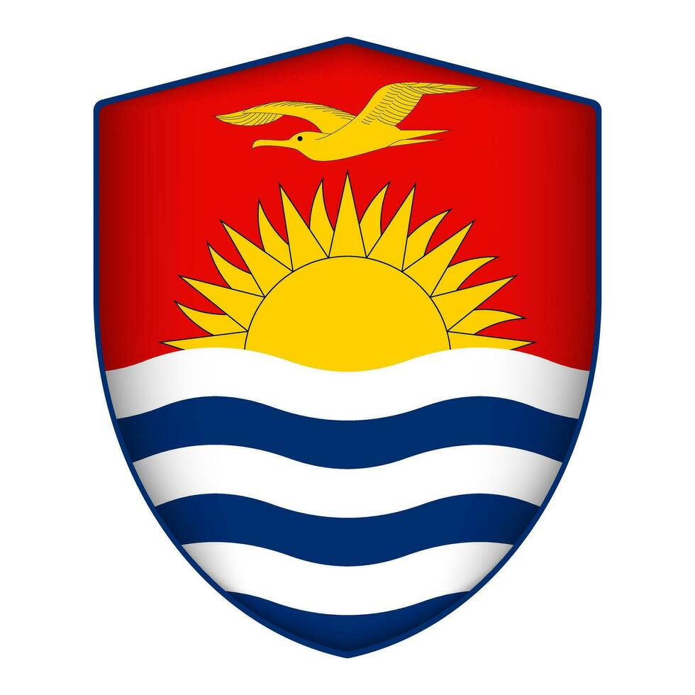 Kiribati flag in shield shape. Vector illustration.