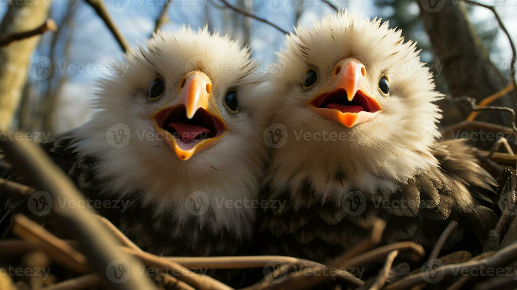 photo of heart-melting two Bald Eagles with an emphasis on expression of love. Generative AI