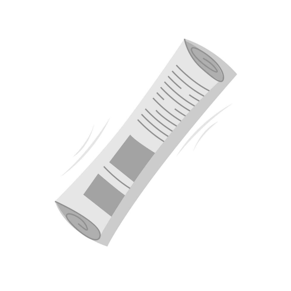 Rolled Newspaper Cartoon Illustration Art Icon Design Vector