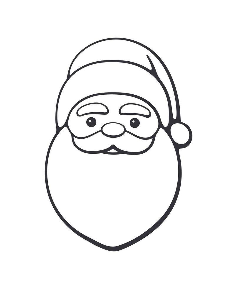 Doodle of Santa Claus with contour vector