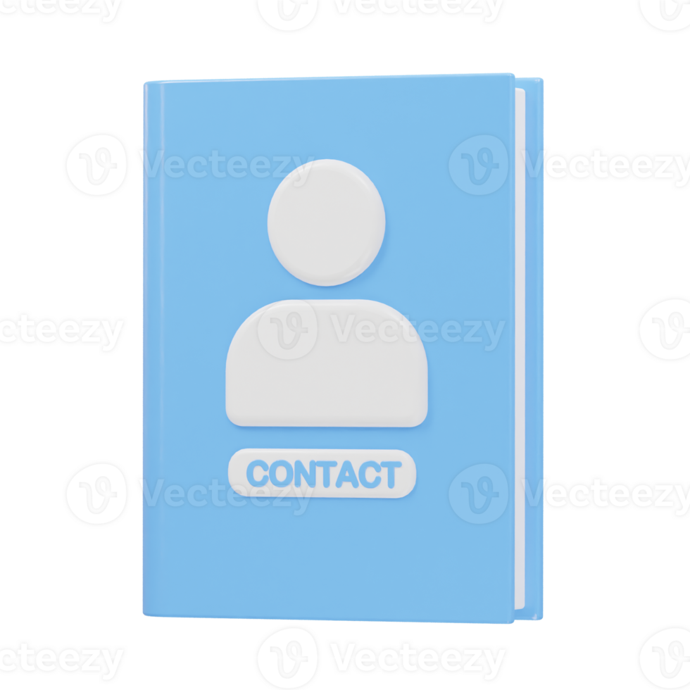 Contact book icon 3d rendering illustration element png