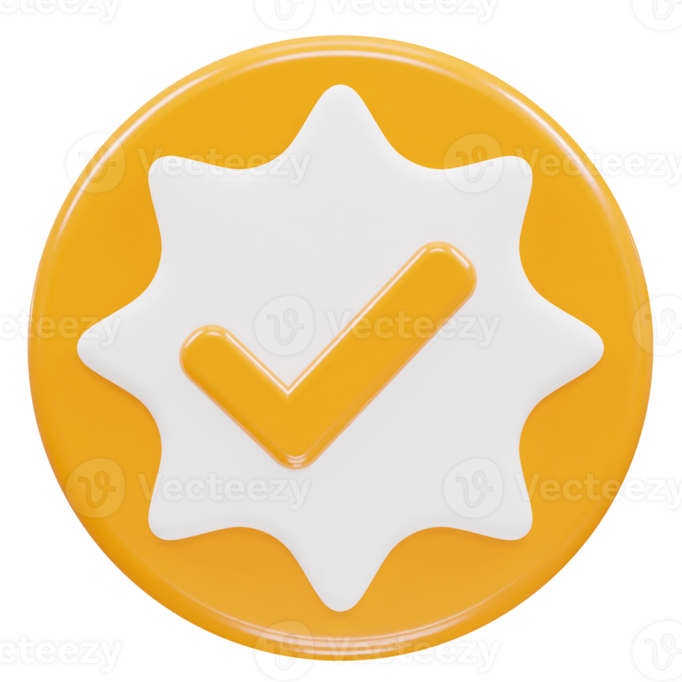 Verified icon illustration 3d rendering transparent element png