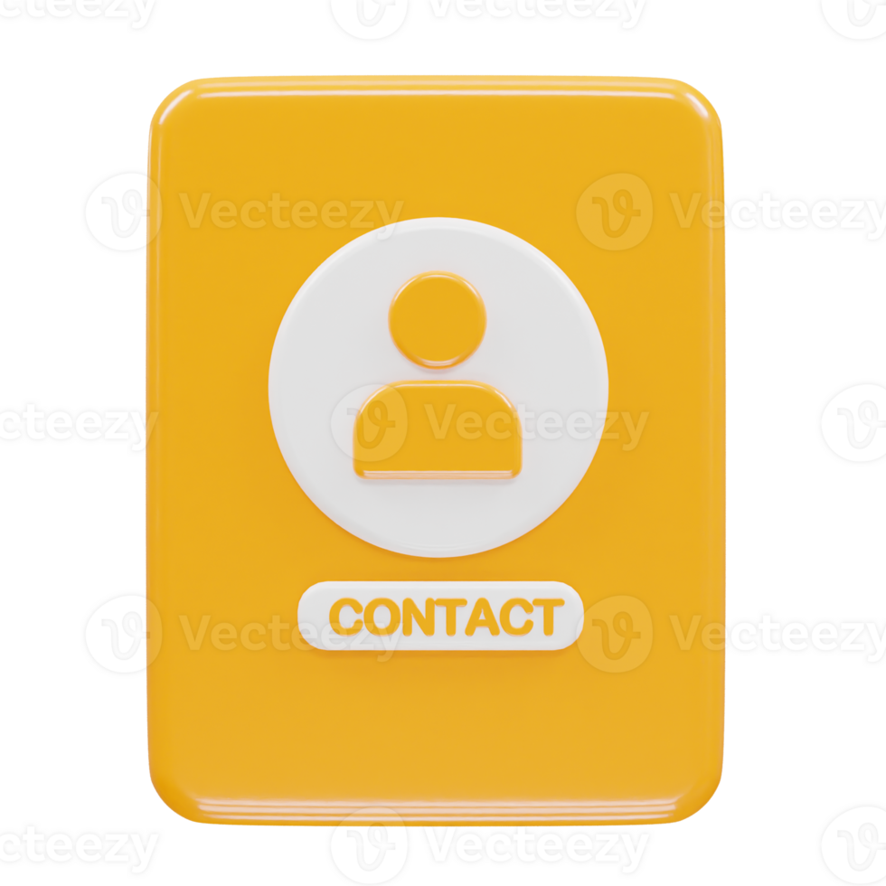 Contact book icon 3d rendering illustration element png
