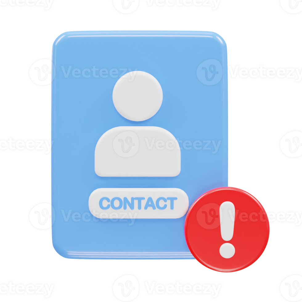Contact book icon 3d rendering illustration element png