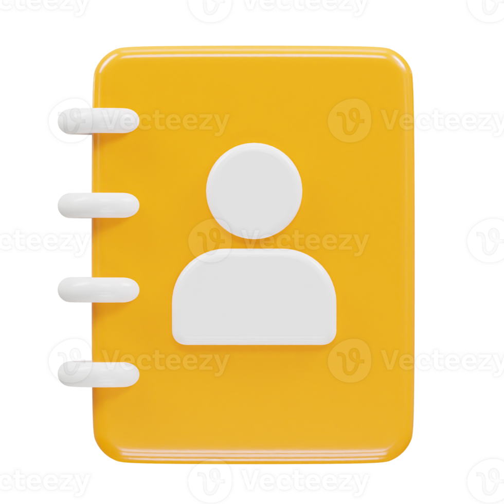 Contact book icon 3d rendering illustration element png