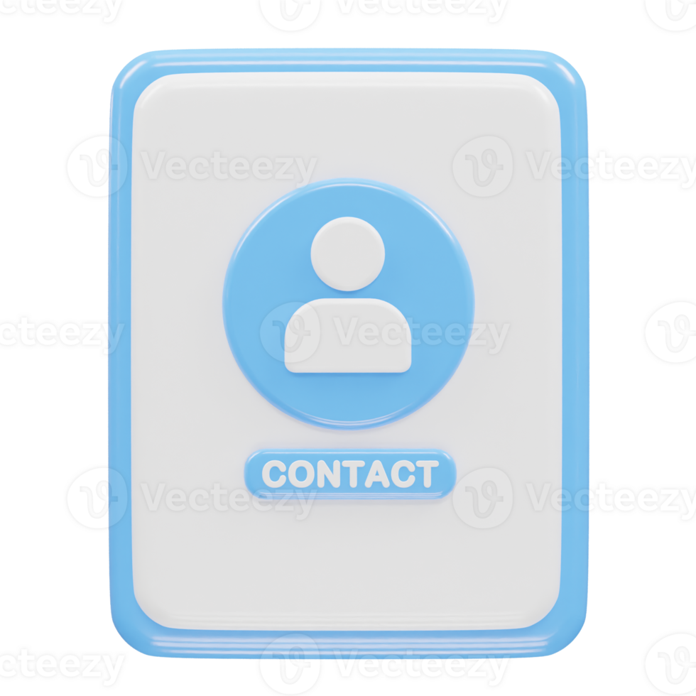 Contact book icon 3d rendering illustration element png