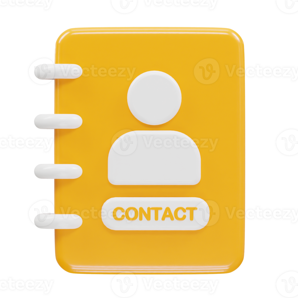 Contact book icon 3d rendering illustration element png