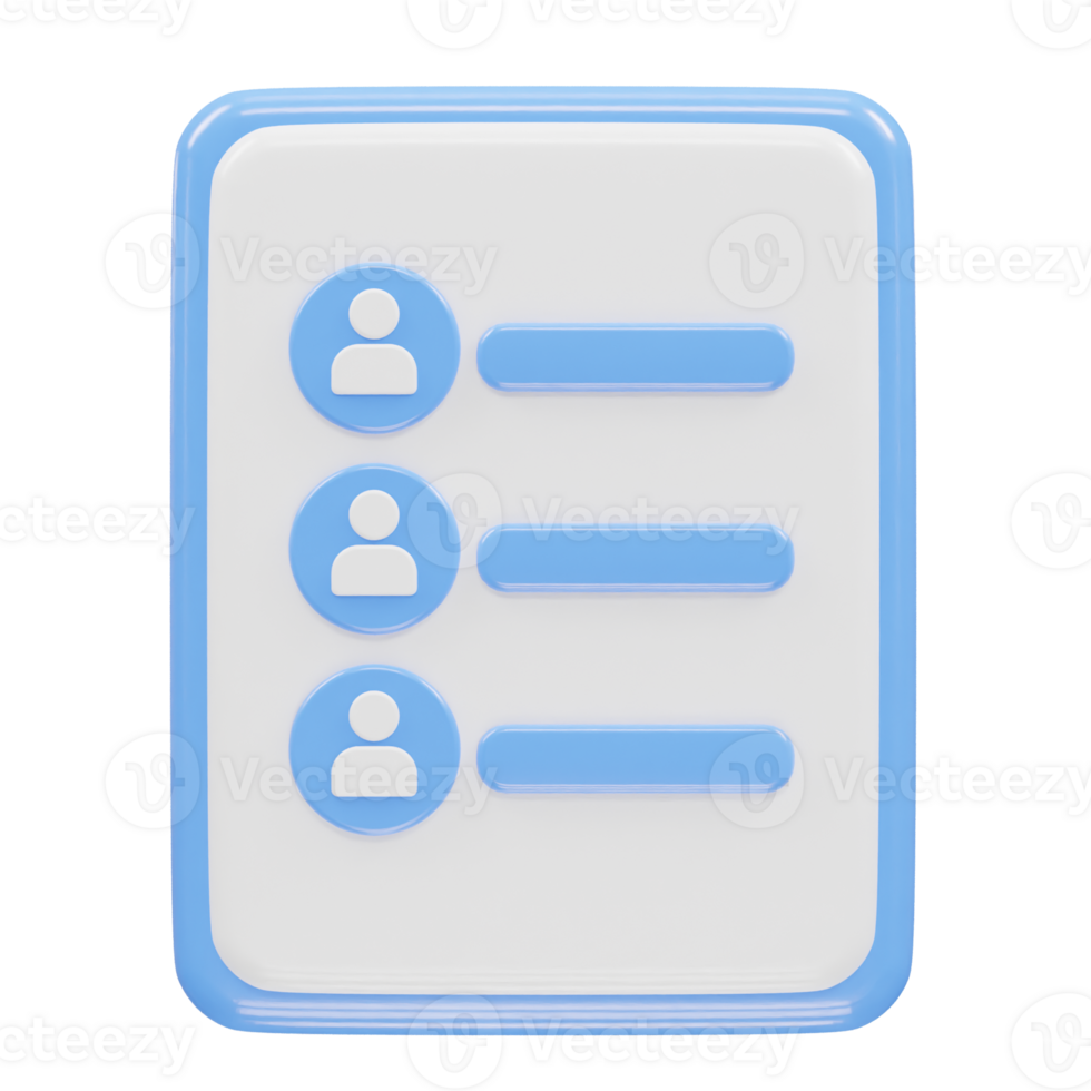 Contact book icon 3d rendering illustration element png