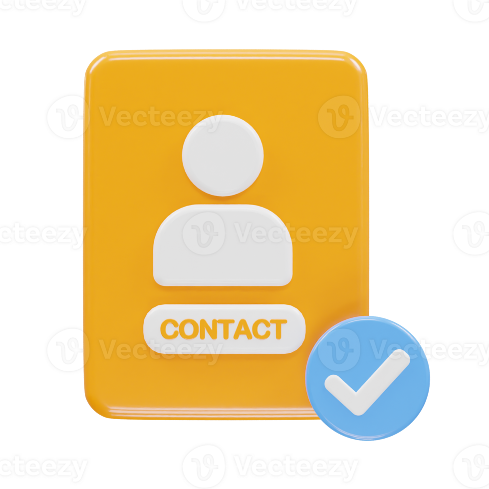 Contact book icon 3d rendering illustration element png