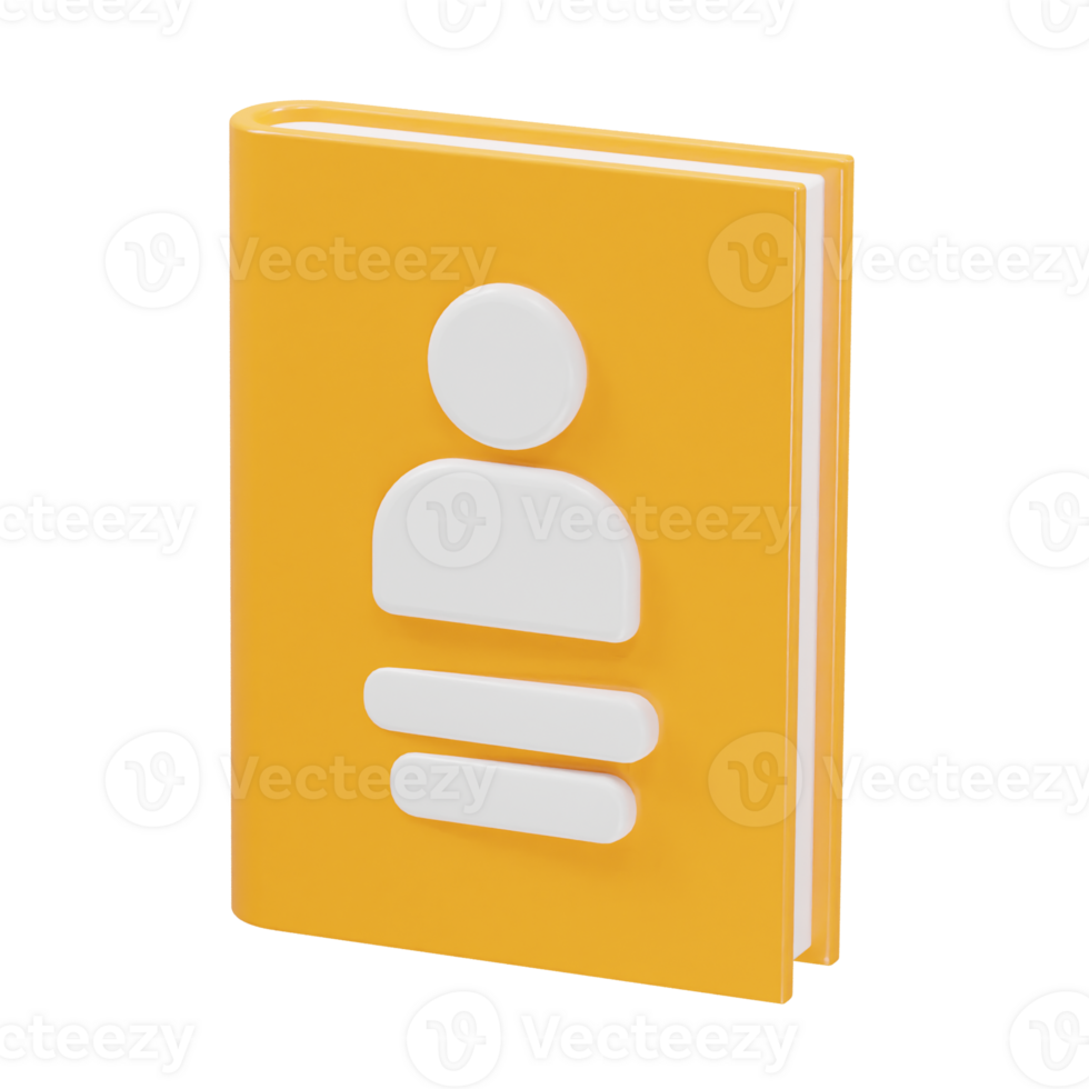 Contact book icon 3d rendering illustration element png
