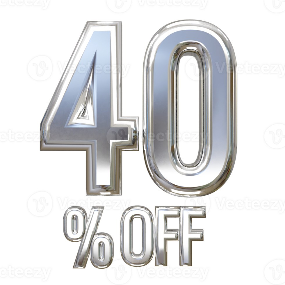 40 percent off sale text illustration element png