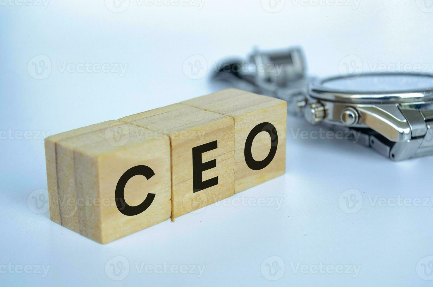 CEO text on wooden cubes representing Chief Executive Officer with customizable space for text. Copy space and Senior Management concept photo