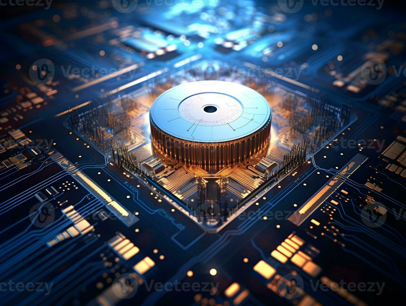 Data storage center. Quantum computing, database, cloud computing. photo