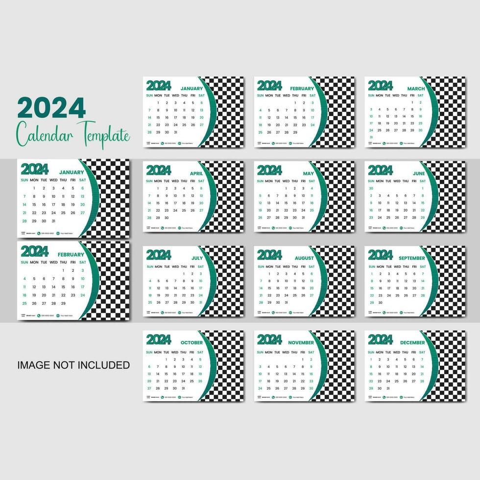 Vector 2024 Calendar Design template for Happy New Year