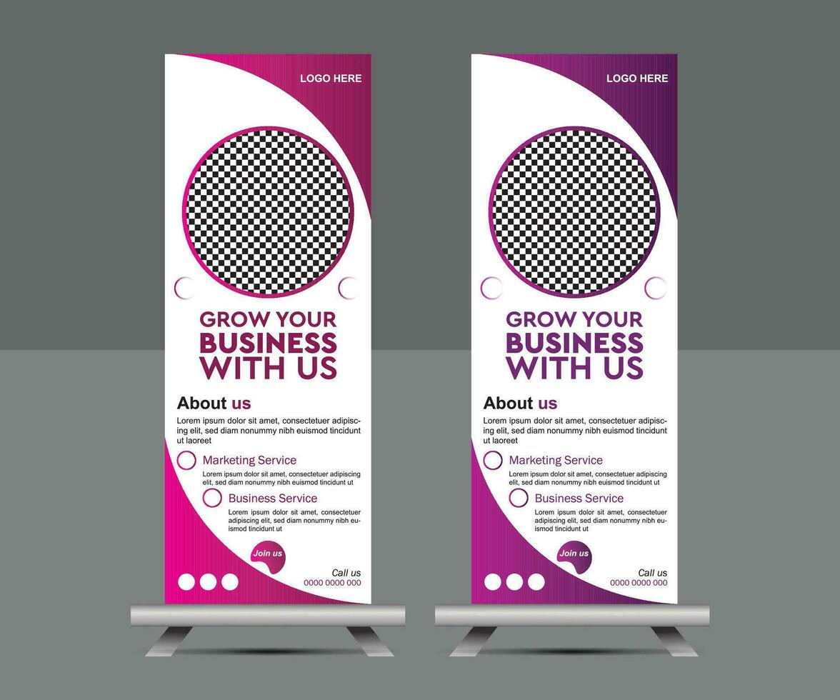 Vector modern corporate roll up banner template for marketing premium vector