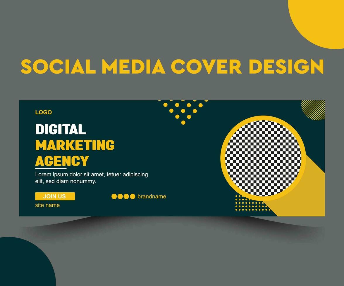 Creative business marketing agency social media post Social Media cover web banner template vector