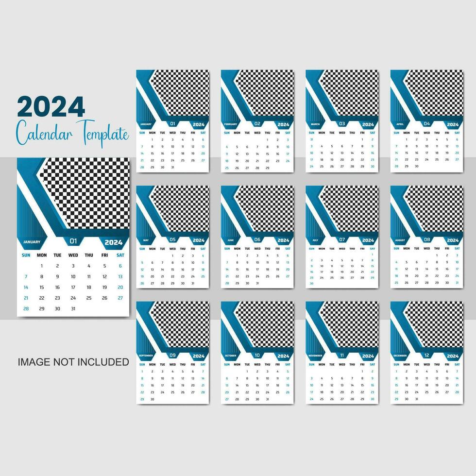 Vector 2024 Calendar Design template for Happy New Year