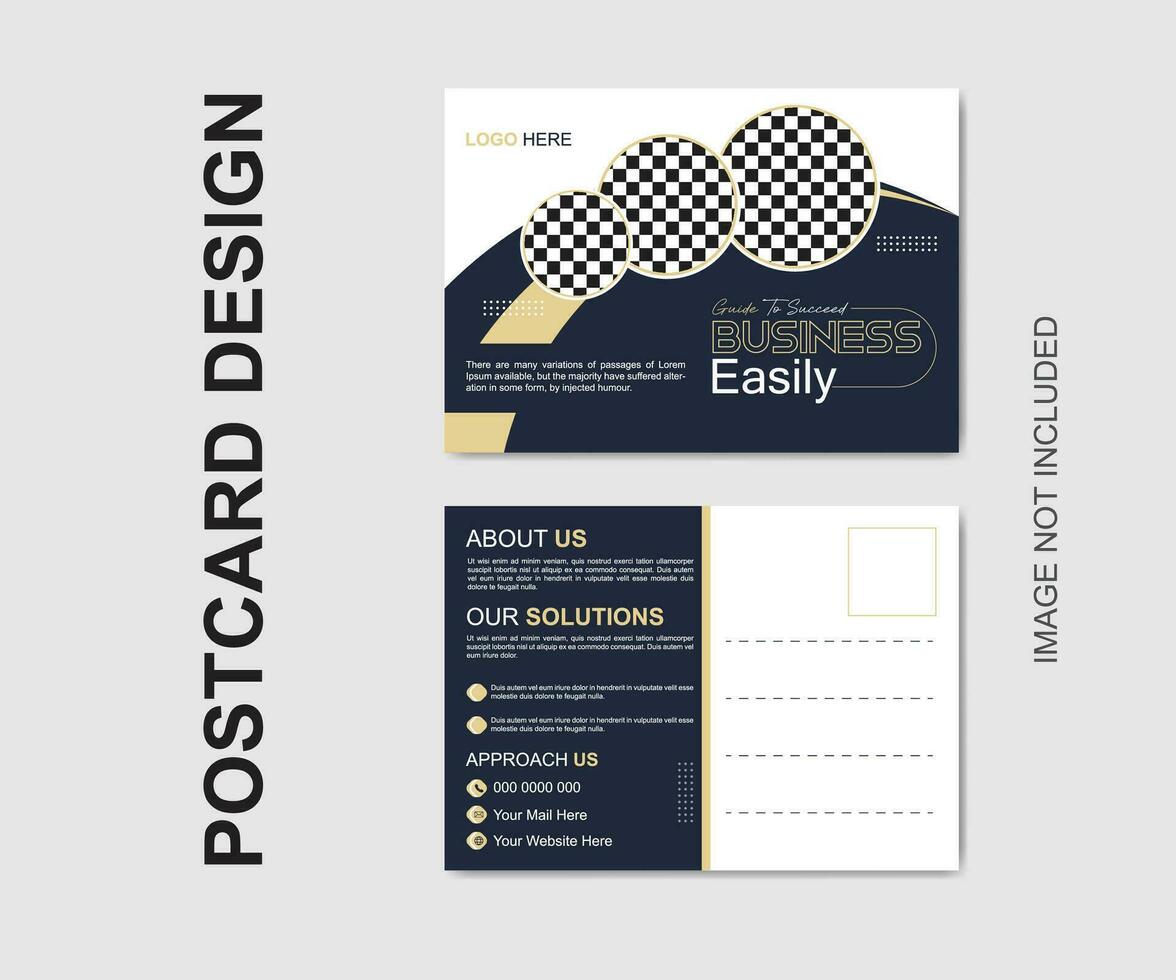 Vector corporate postcard design template premium vector