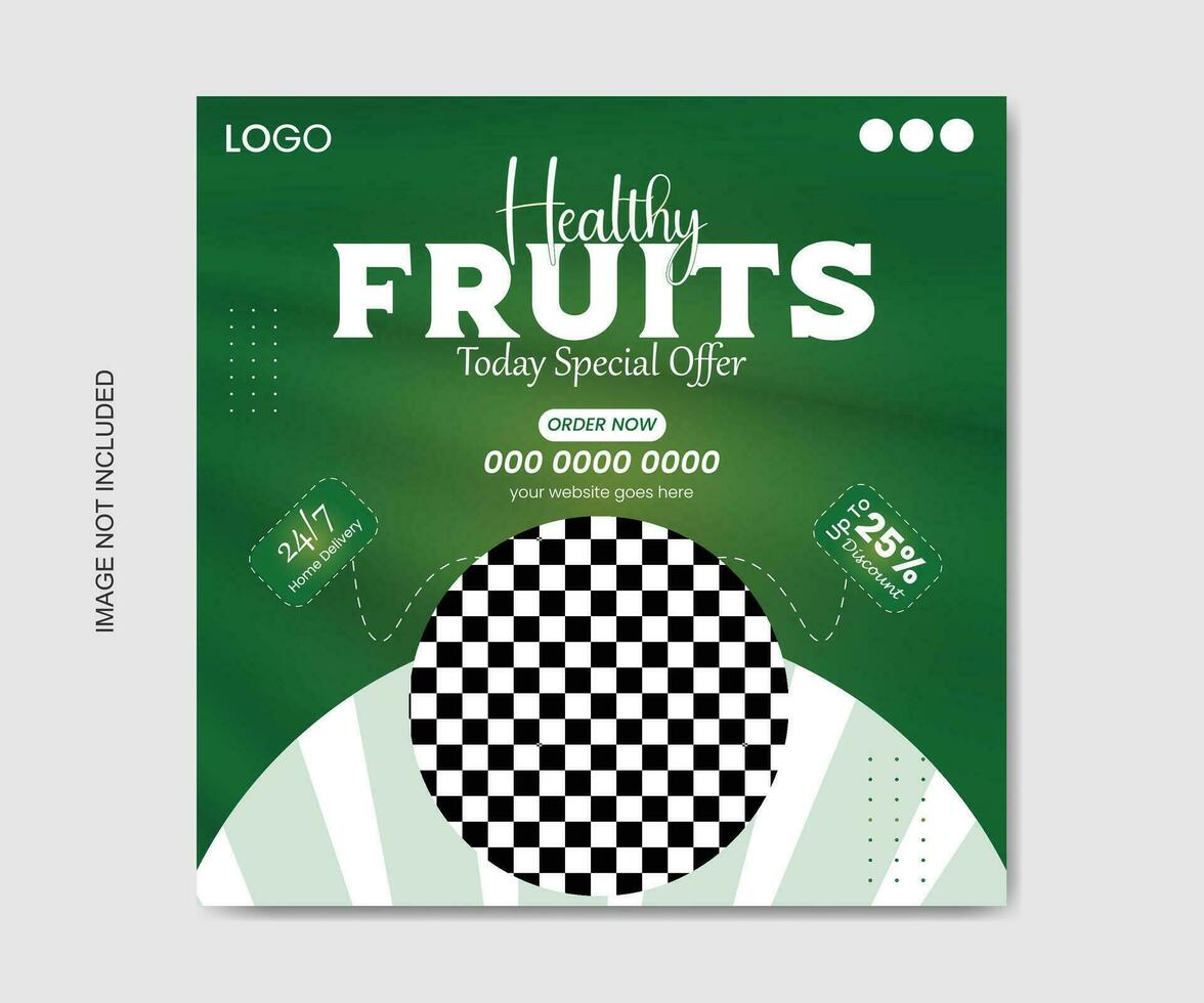 Vector food menu banner for social media template