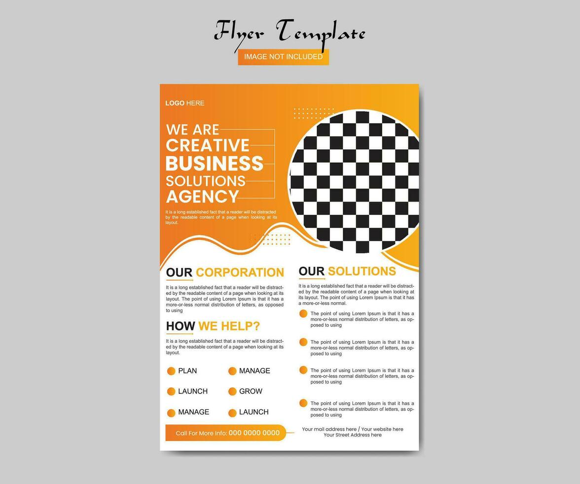 Business flyer design template graphic design with graphic elements and space for photo background vector