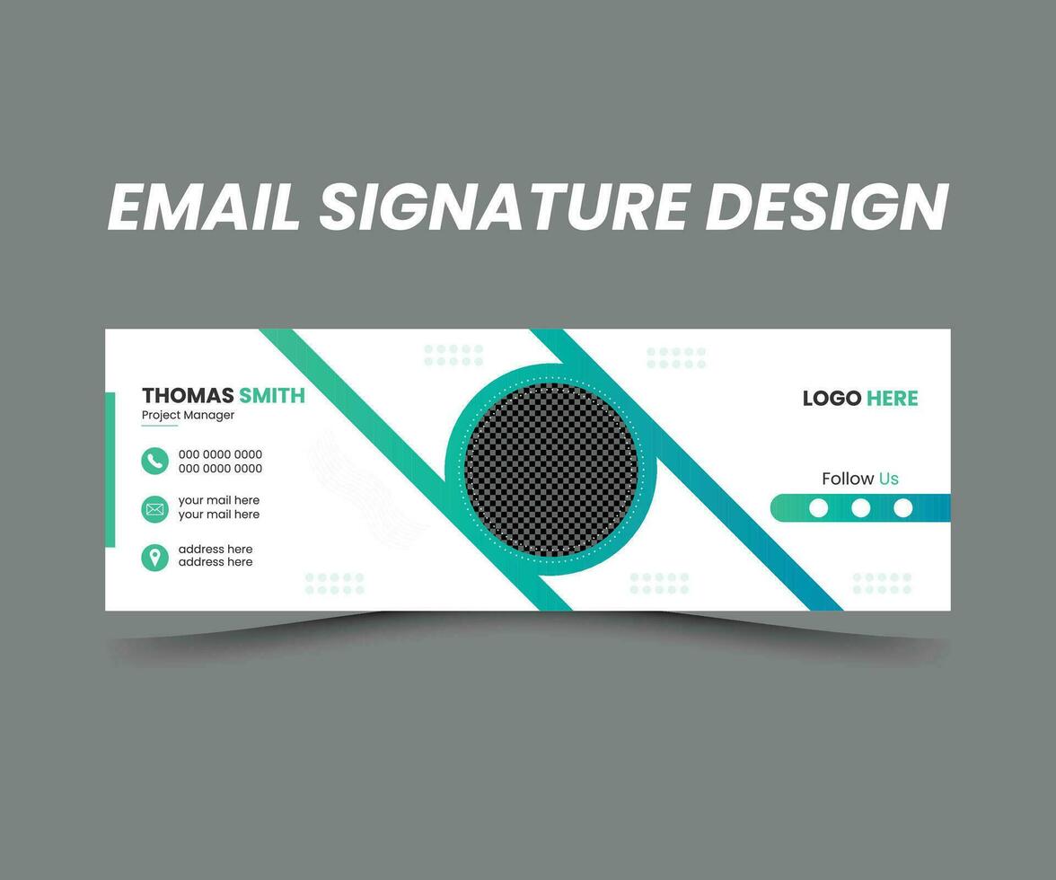 Vector email signature footer and social media banner template