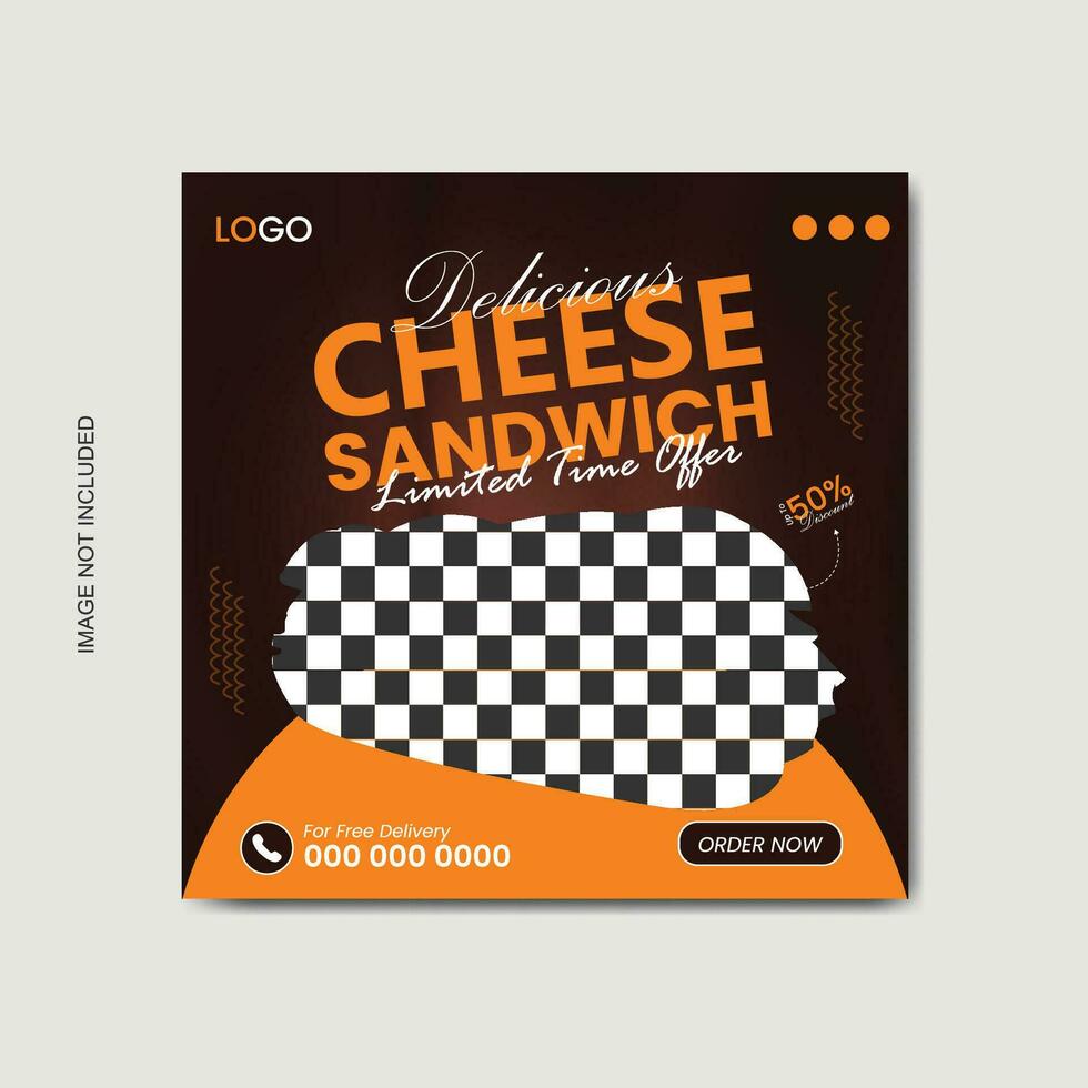 Vector food menu banner for social media template