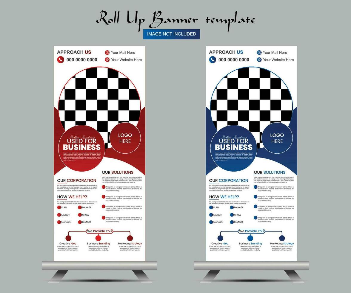 Vector modern corporate roll up banner template for marketing premium vector