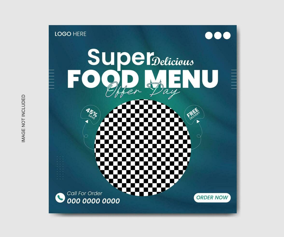 Vector food menu banner for social media template