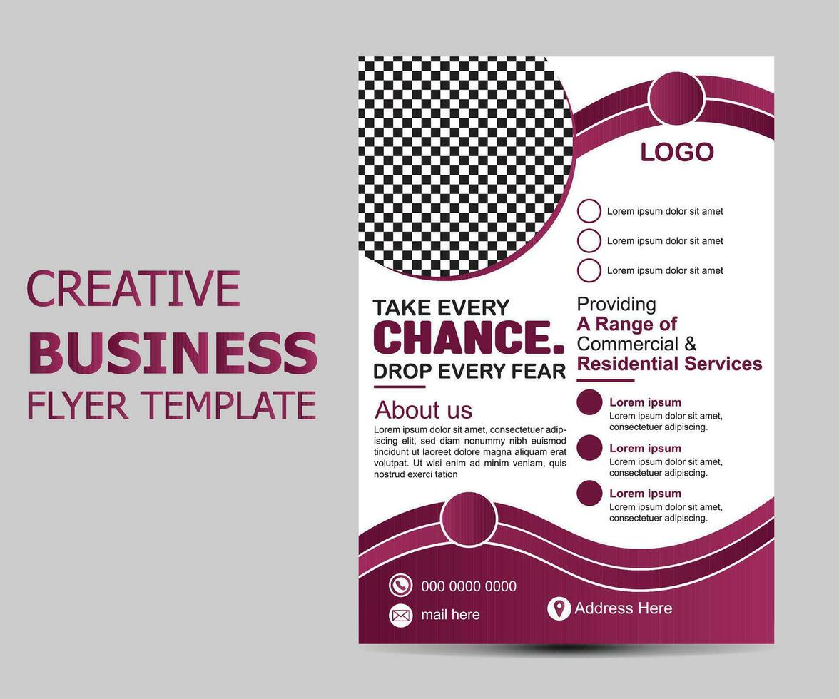 Business flyer design template graphic design with graphic elements and space for photo background vector