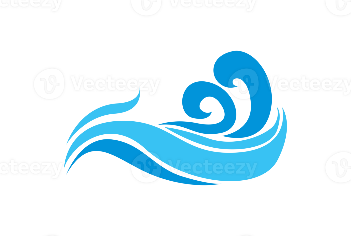 Blue Wave Ornament With Transparent Background png