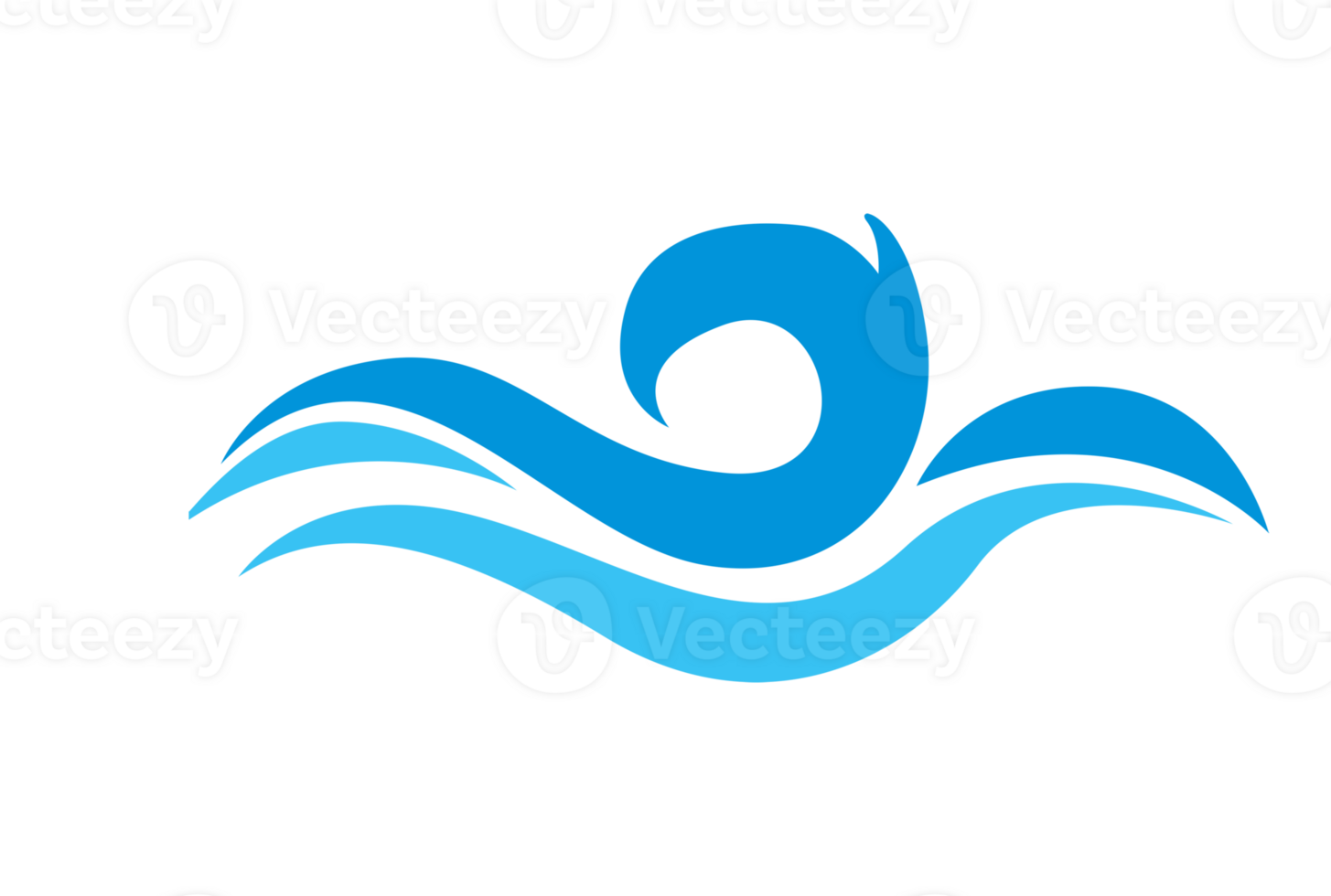 Blue Wave Ornament With Transparent Background png