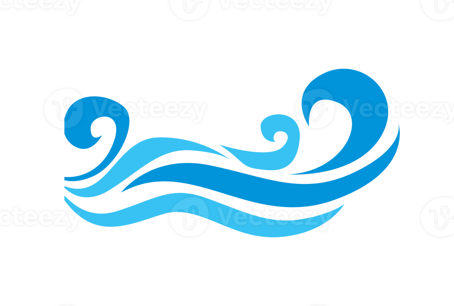 Blue Wave Ornament With Transparent Background png