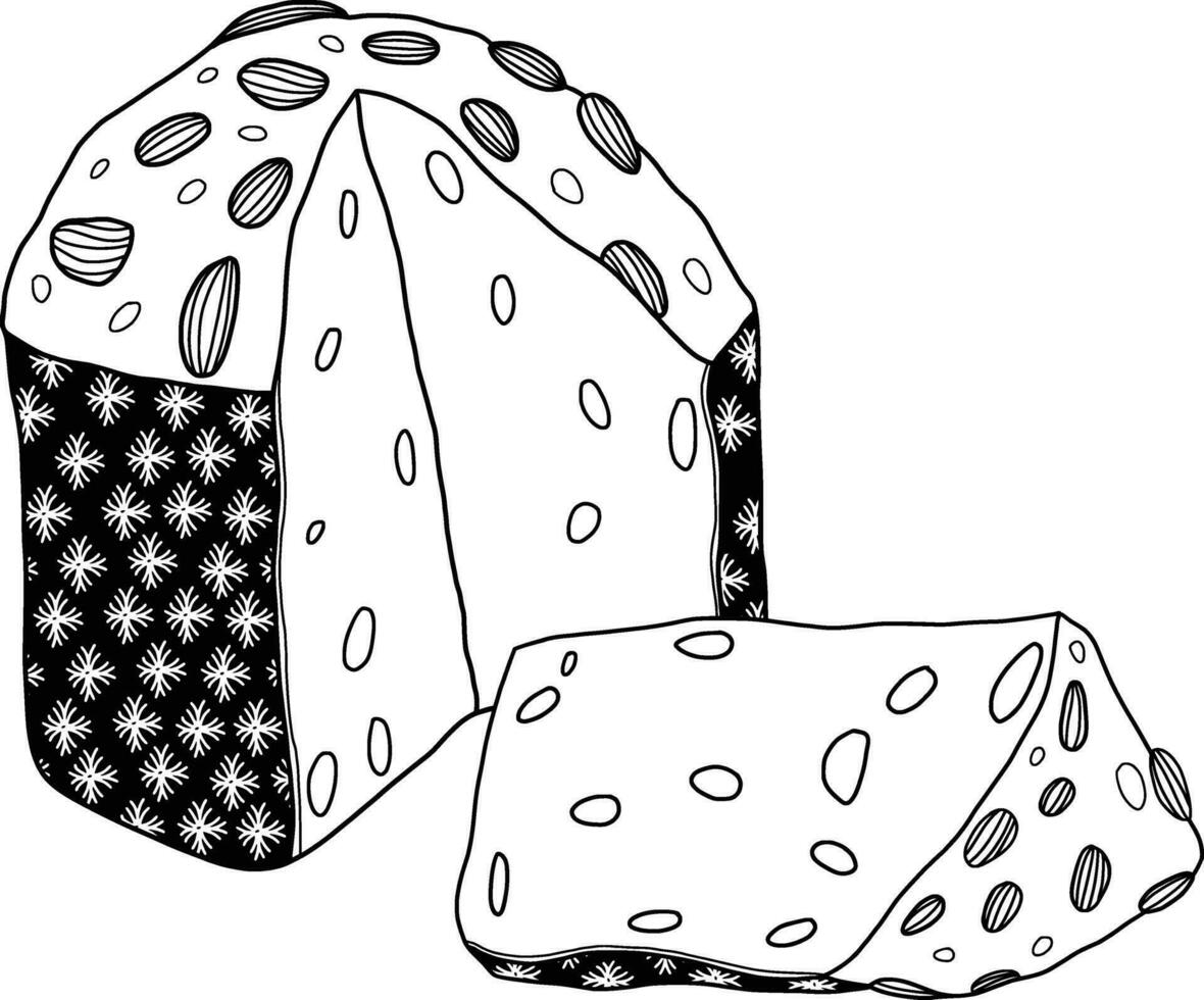 a slice cupcake hand drawn illustration vector