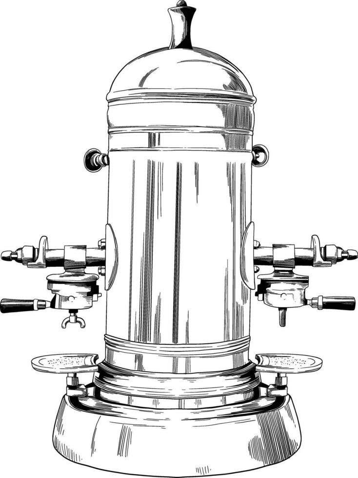 classic espresso machine vintage illustration vector