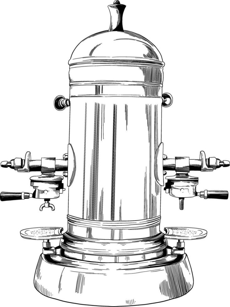 clásico Café exprés máquina Clásico ilustración vector