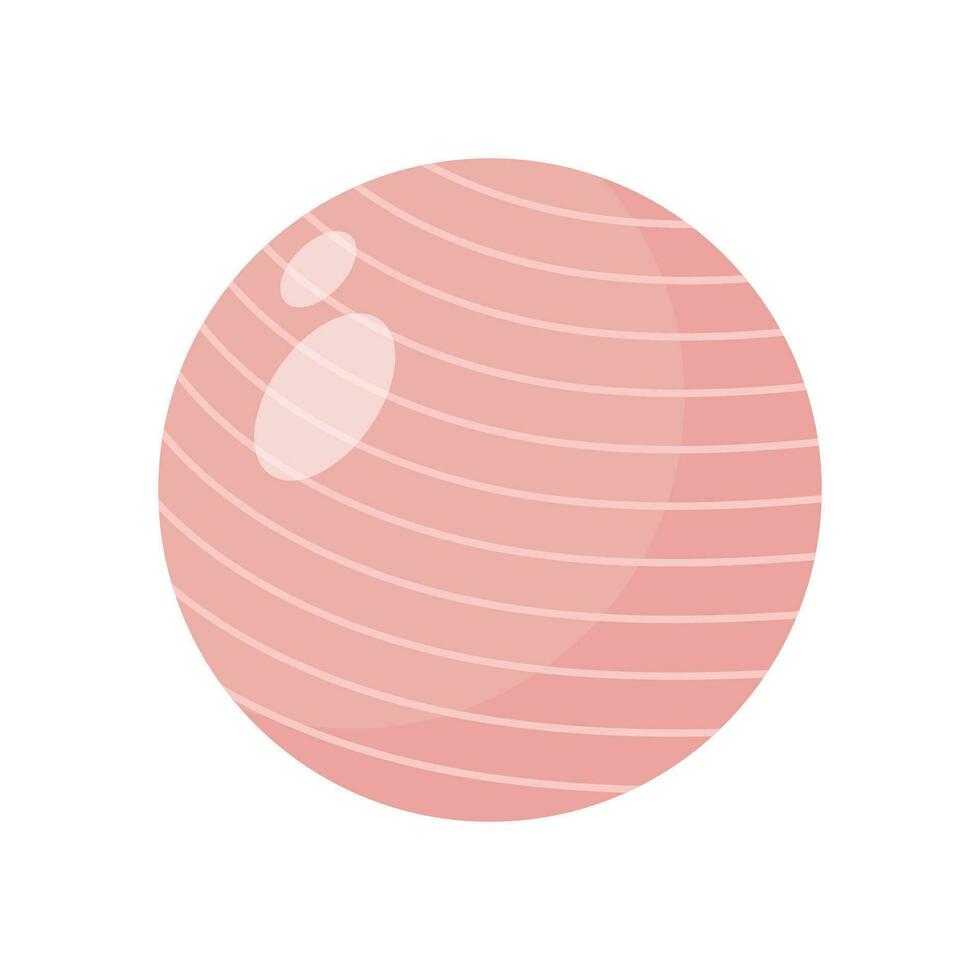 caucho aptitud pelota. fitball para gimnasio y ejercicio. sano estilo de vida, perder peso, deporte, aptitud física, dieta concepto. plano dibujos animados ilustración. vector