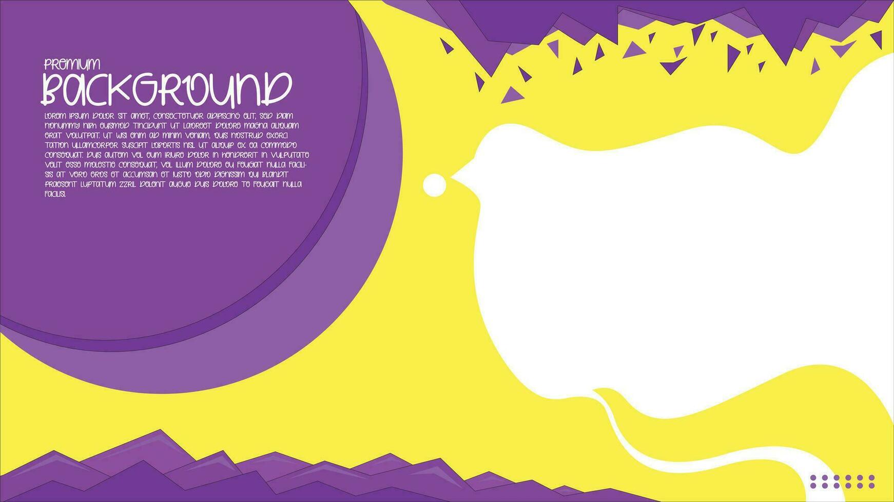 Yellow and purple background banner template with image and text space. vector