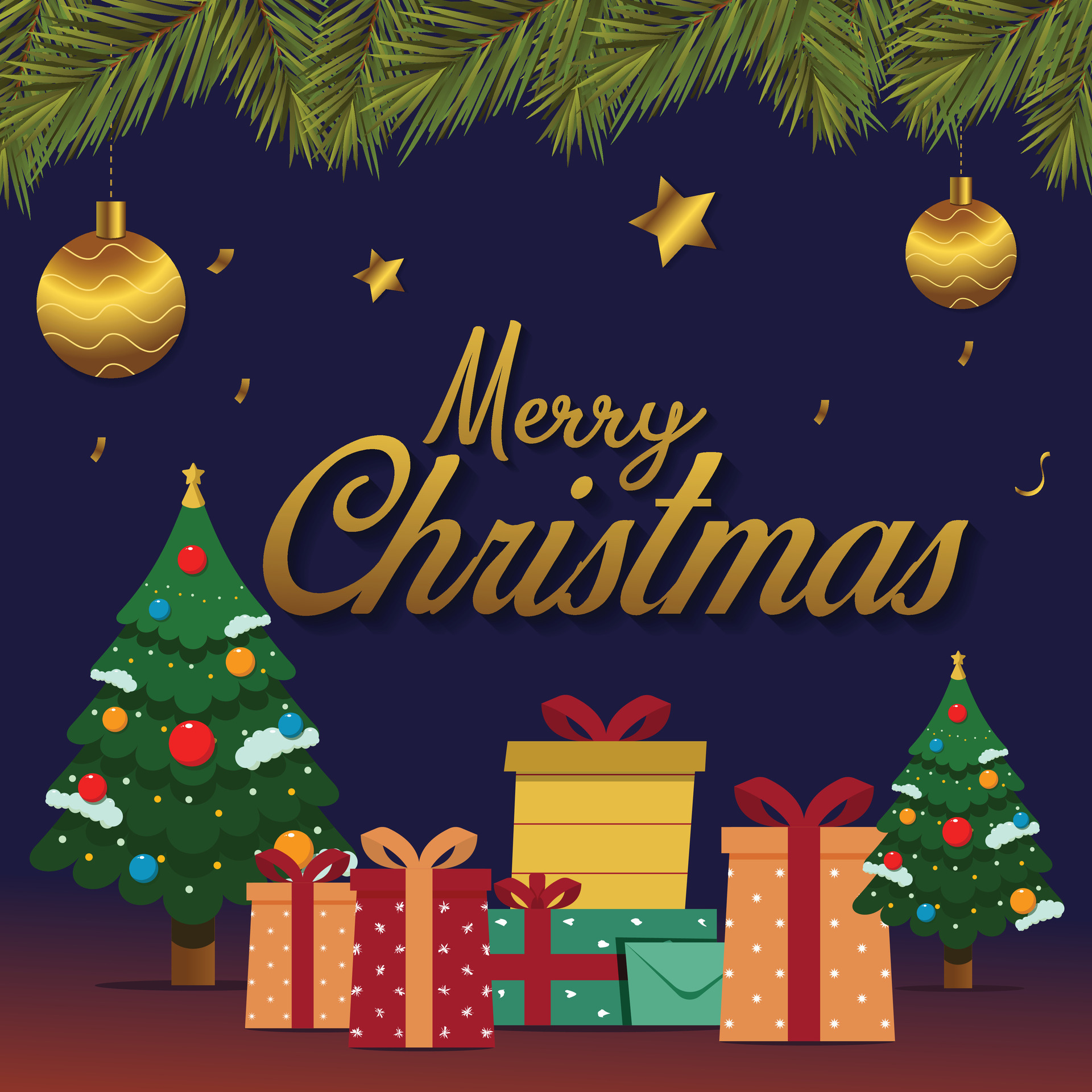 Wish you a Merry Christmas Banner design template 34338493 Vector Art