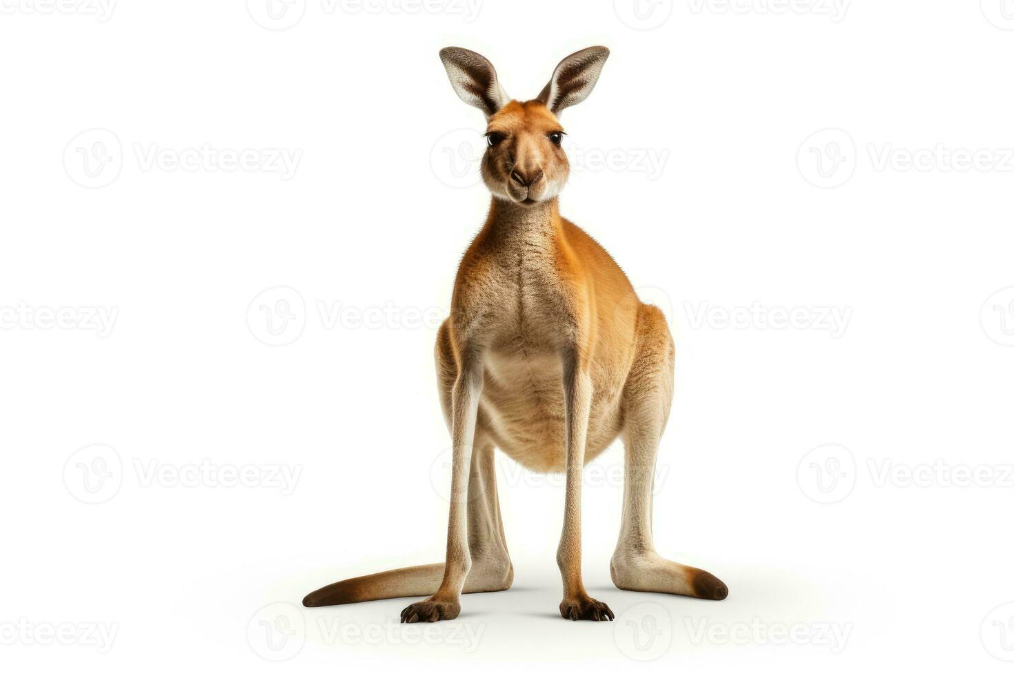 Red kangaroo isolated on white background. Generative AI photo