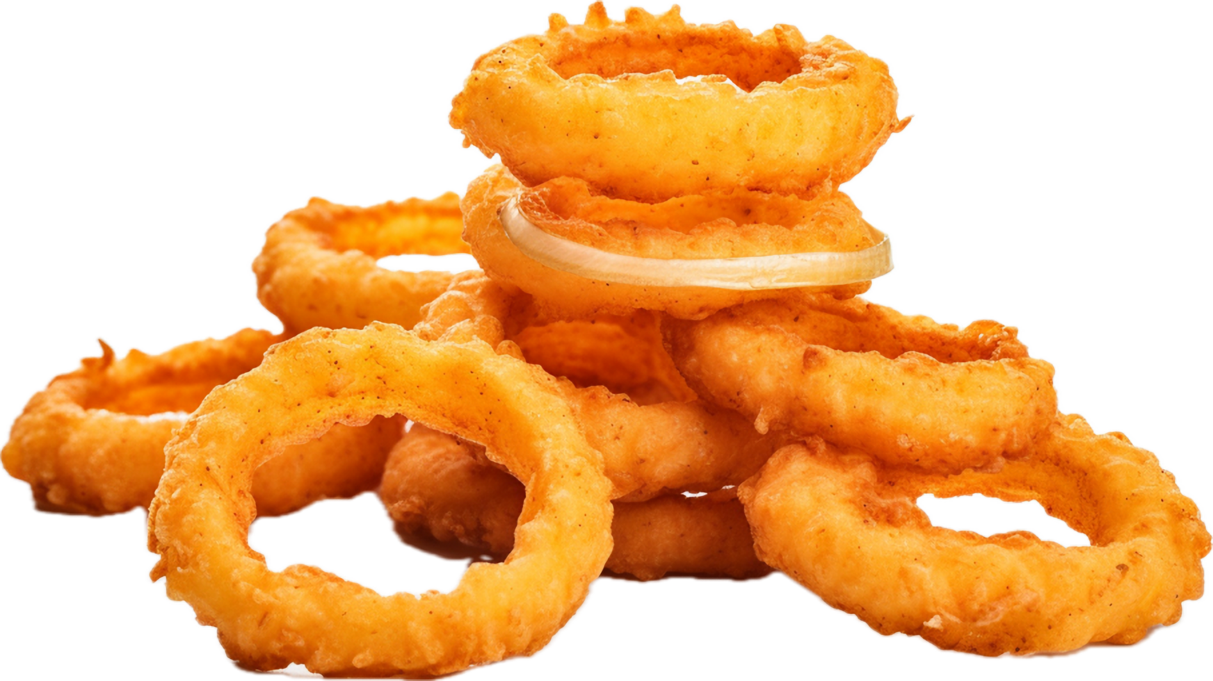 Fried onion ring png with AI generated.