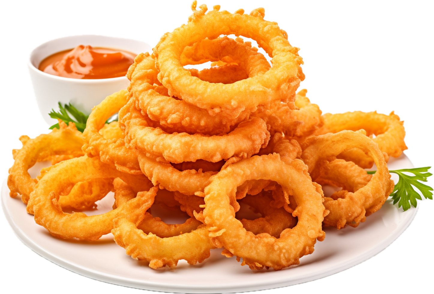 Fried onion ring png with AI generated.
